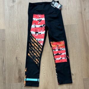 Under Armour Black and Red Graphic Leggings